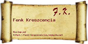 Fenk Kreszcencia névjegykártya